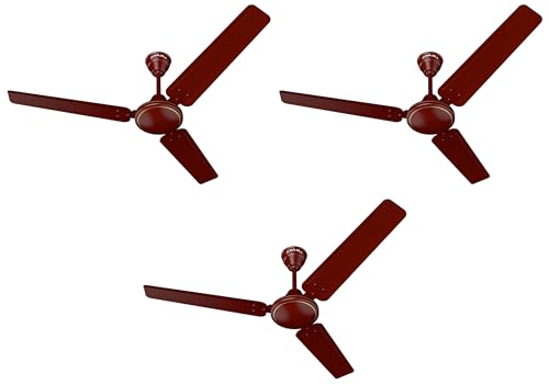 Bajaj Frore 1200 Mm (48") Star Rated Ceiling Fans For Home |Bee Star Rated Energy Efficient Ceiling Fan |Rust Free Coating For Long Life |High Air Delivery |2-Yr Warranty Brown (Pack Of 3), 1 Star