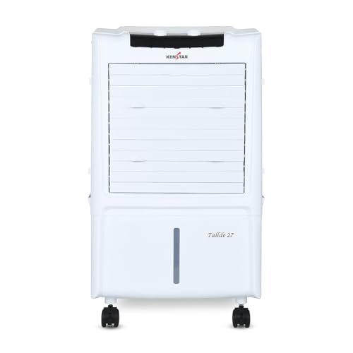 Kenstar TallDe HC 27 L Room/Personal Air Cooler For Home| Honeycomb Pad |High Speed Fan |35 Ft Powerful Air Throw|Inverter compatible |Portable Cooler-Room|1-Yr Product Warranty|White & Black
