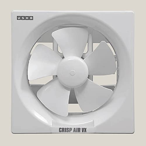 USHA Crisp Air VX Exhaust Fan | 150mm Sweep Size | 240mm Duct Size | 100% Copper Motor | 2 Year Warranty | (White)