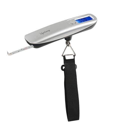 Lifelong Small Weight Machine for Home, Flights, Gas Cylinder, Shop, Travel | Portable Electric Digital Mini Hanging Weighing Scale|Weighing Machine for Luggage 50kg with LCD Display & Measuring Tape