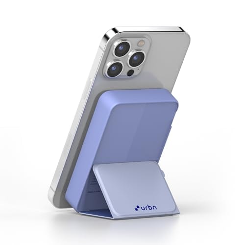 URBN 10000 mAh Stand Magsafe Power Bank with Foldable Stand | 15W Fast Wireless Charging | Strong Magnetic Hold | Type C Input/Output | Pass Through Charging | MagTag Ring Included | (Ultra Marine)