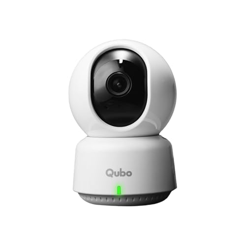 Qubo Smart 360° 3MP Model 2.0 [2K] Wi-Fi Security Camera by Hero Group | Indoor CCTV Cam for Home | AI Person Detection | Auto-Alarm | App Alerts | NightPulse Vision | SD&Cloud Storage | Made in India