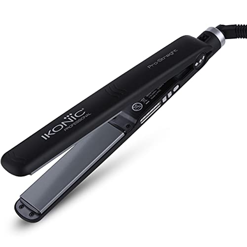 Ikonic Pro Straight Hair Straightener, Black, Floating Ceramic Plates, Nano Titanium Technology,Overheat protection