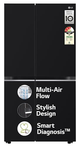 LG 655 L, 3 Star, Frost Free Smart Inverter Double Door Side by Side Refrigerator (GL-B257HWBY, Western Black, Express Freezing | Multi Air-Flow)