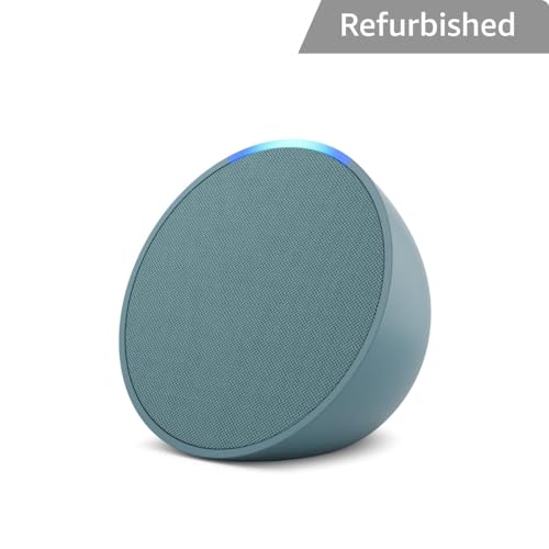 Certified Refurbished Echo Pop| Smart speaker with Alexa and Bluetooth| Loud sound, balanced bass, crisp vocals