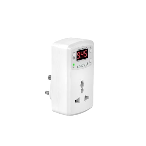 LEZIKO Automatic Cut Off Timer Socket Plug, for Protect Your Any Rechargeable (Example:- Mobile, E-Bike) Devices from Over Charge (Capacity:-6AMP) Made in India