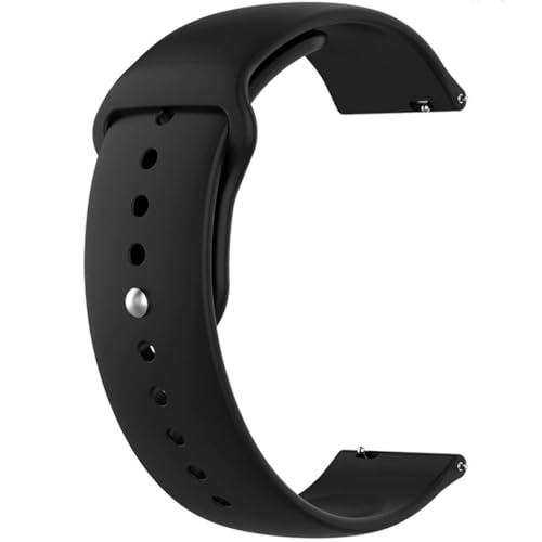 EDNITA 19mm Smart Watch Band Strap with Metal Button Compatible with Noise Colorfit Pro 2/Oxy/Pulse/Beat/Boat Storm Smart Watches & Watches with 19mm Lugs - Black - Pack of 1