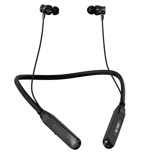 AROMA NB124 Cosmo Wireless Neckband Bluetooth Earphones with up to 100H Playtime | ENC | Voice Changer | Fast Charging | Midnight Black