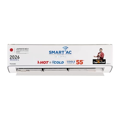 Panasonic 1.5 Ton 3 Star Hot & Cold WiFi Inverter Smart Split AC (Matter Enabled,AI,-10 ~ 55°C Oper.,Higher Airflow,Copper Cond.,8in1 Convertible,4-Way,PM0.1 Filter,CS/CU-EZ18CKYXFM,New Star rated,White)