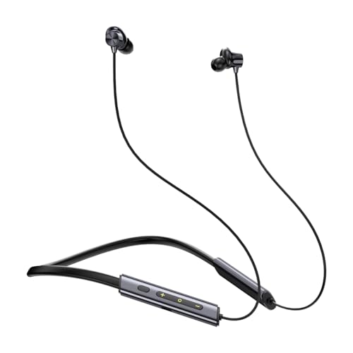 pTron Tangent Eon w/ 50Hrs Playtime, Immersive Sound, HD Mic & AI-ENC Clear Calls, Dual-Device Pairing, Magnetic On/Off Function, BT5.4 Wireless Neckband, Voice Asst., Type-C Charging & IPX5(Obsidian)