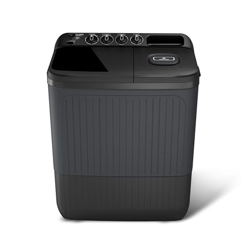 Lloyd 7.5 kg 5 Star Semi Automatic Top Load Washing Machine |1300 RPM | Detergent Storage Zone | 3 Wash Programs | Swift Dry | Magic Filter, (GLWS755AODVG, Dark Grey)