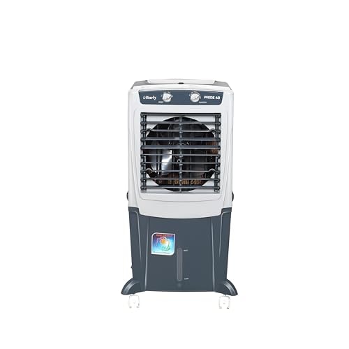 BHABURLY Pride 40 LTR Personal Portable Cooler Anti Bacterial Honeycomb Auto Refill 105 W Powerfull Motor 2400 RPM Auto Swing and 3 Speed Control Castor Wheel- Grey 235 ft Floor Area | 1 yr Warranty