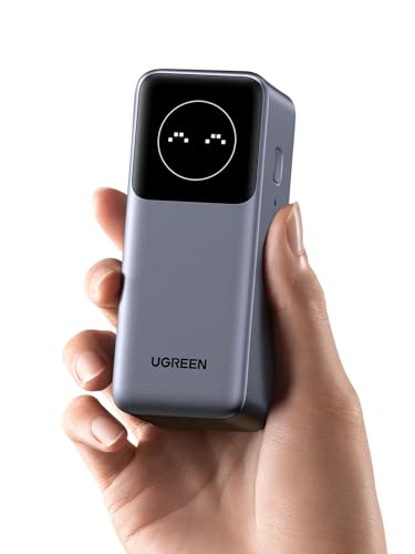 UGREEN Nexode Power Bank 12000mAh 100W PD PPS Fast Charging Portable Charger Battery Pack with 1USB-C 1USB-A and Smart Display for McBook Air/ipd/ifone 16/Galax S24/Steaam Deck/Googel etc