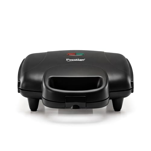 Prestige 800W Sandwich Maker (PSMFD 01)| Black | Heat Resistant Bakelite Body|Non-Stick Coating | Power Indicators | Oil Free Toasting