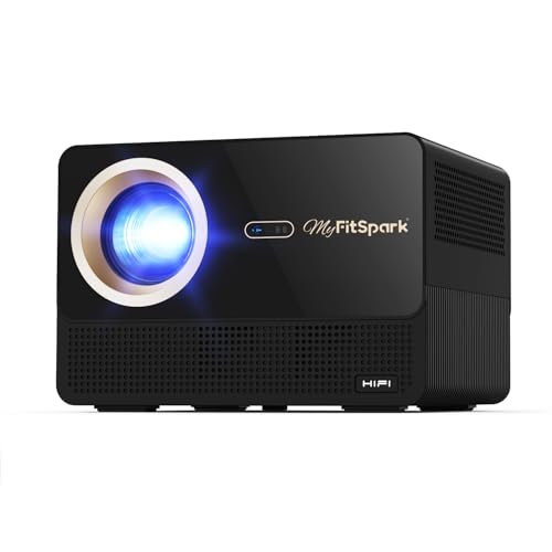 MyFitSpark CINEMAGIC 101 TrueColors Native 1080P HDR10 4K Support Home Cinema Android Projector | Real 900 ANSI Lumens | 100% Sealed Optical Engine | Auto Focus + Keystone | High-Contrast | WiFi 6