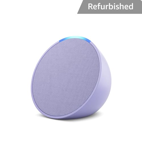 Certified Refurbished Echo Pop| Smart speaker with Alexa and Bluetooth| Loud sound, balanced bass, crisp vocals