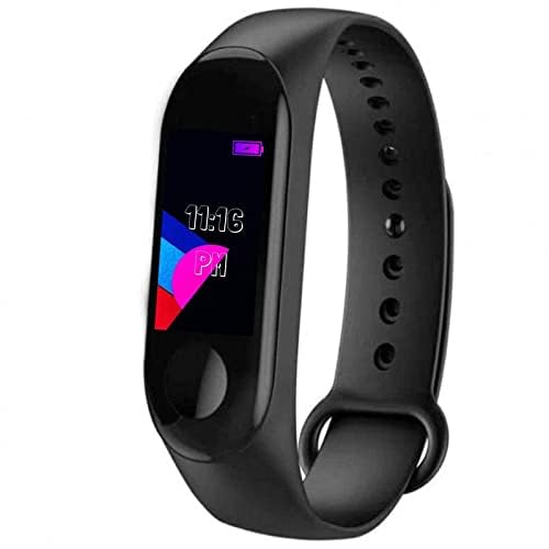 Mabron (1 Year Warranty) M3 Smart Fitness Band with Activity Tracker/Waterproof Body/Calorie Counter/Blood Pressure Meter/Pedometer/Heart Rate Monitor/OLED Display for Android