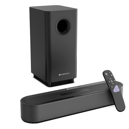 Zebronics 320W Soundbar with Dolby Atmos, DTS X, 13.33cm Subwoofer, Powerful Bass, LED Display, Bluetooth v5.3, HDMI eARC, Optical in, AUX, USB, Remote Control, Matte Finish (Juke Bar 9580C)