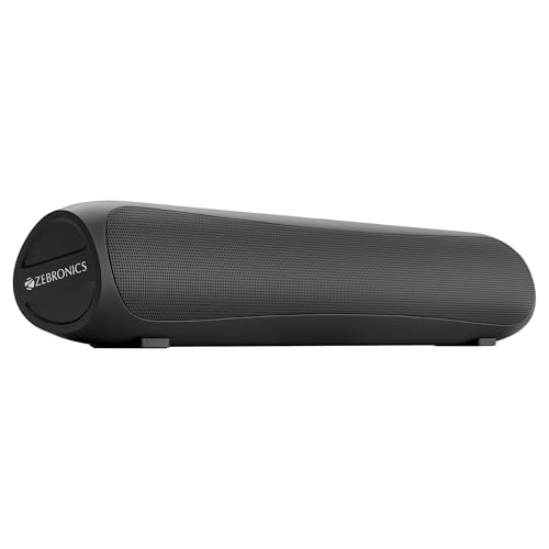 Zebronics Compact Soundbar, 18 Watts, Upto 6 Hours Playback, Dual 52mm Drivers, Dual Passive Radiators, TWS, Type-C Charging, USB, AUX, LED Indicator (Vita Bar 202)