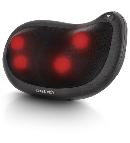 Caresmith Revive Back Massager for Pain Relief | Cushion Massager with 4 Nodes | Neck Massager for Pain Relief & Body Pain | Gentle Warmth and 2 Speeds