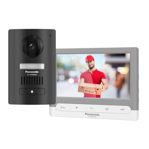 Panasonic Video Door Phone Kit with 7" TFT Display, Built-in Memory, 2MP Camera, SD Card Support (Up to 32GB), Night Vision, IP65 Waterproof & IK08 Impact Proof, 120° Wide Angle, Supports One E-Lock