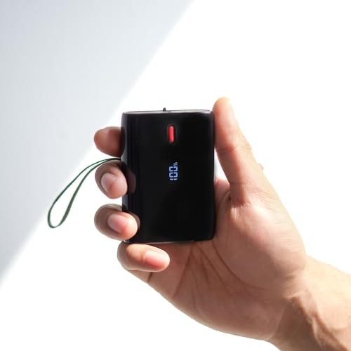 Boat Energyshroom PB300 Air 10000 Mah 22.5W USB Type C Pocket Size Power Bank with Compact & Lightweight Design,LED Battery Display,12 Layer Smart IC Protection & Smart Power Management(Carbon Black)