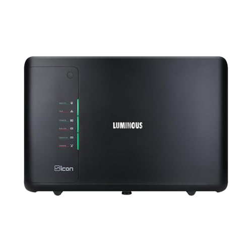 Luminous iCon 1600 Pure Sine Wave Inverter for Home,Office & Shops | 1400VA/12V Inverter | Reliable Power Backup | High Performance| | LED Indicators | Fast Charging | Easy Installation | 36M Warranty