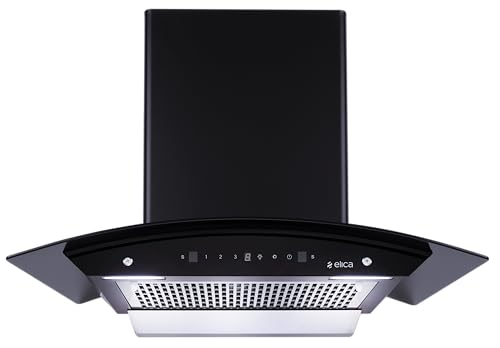 Elica 75cm 1350 m3/hr Filterless Autoclean Kitchen Chimney with 15 Years Motor & 5 Years Comprehensive Warranty | WDFL 750 HAC LTW MS NERO | Touch + Motion Sensor Control | Black