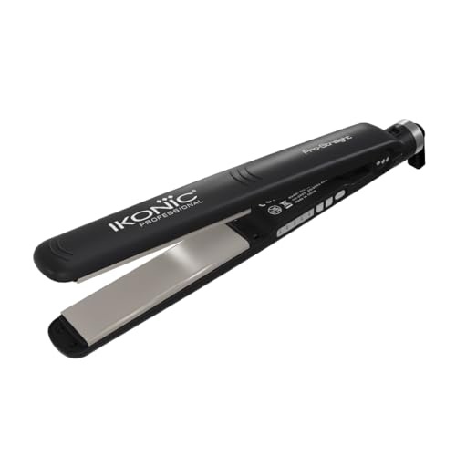 Ikonic Pro Straight Hair Straightener, Black, Floating Ceramic Plates, Nano Titanium Technology,Overheat protection