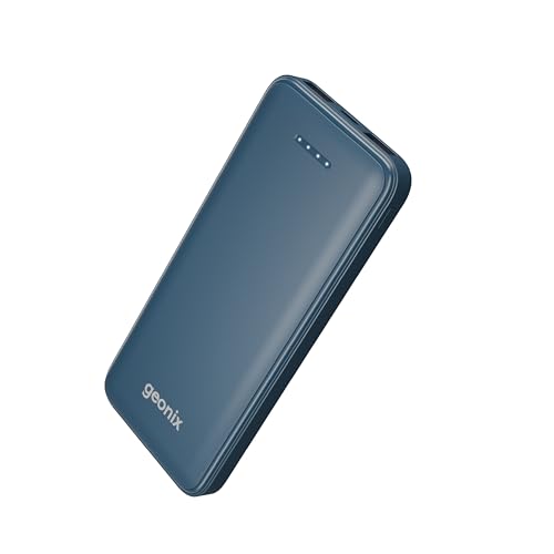Geonix Helio R100 10000 mAh 22.5W Fast Charging Power Bank, Ultra Slim Power Bank with USB-A Output, Type C PD Output, Type C Input, Wake Up Button, 1 Year Warranty, Blue