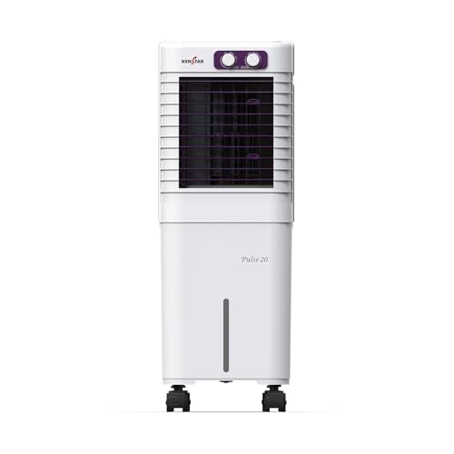 Kenstar PULSE HC 20 Portable/Room/Personal Air Cooler For Home| Honeycomb Pad |High Speed Fan |15 Ft Powerful Air Throw|Inverter compatible |Portable Cooler-Room|1-Yr Product Warranty|White & Purple
