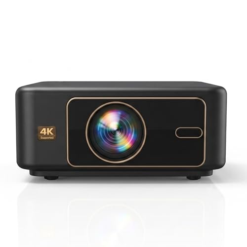 PIXPAQ Japan RAY Gold Android 12 Full HD 1080p Projector, 2150 ANSI Lumens, 300 inch Projection 4K HDR Upscaling, Auto Focus, Auto Keystone, Dual WiFi, Bluetooth, ARC, Dual HDMI, Black