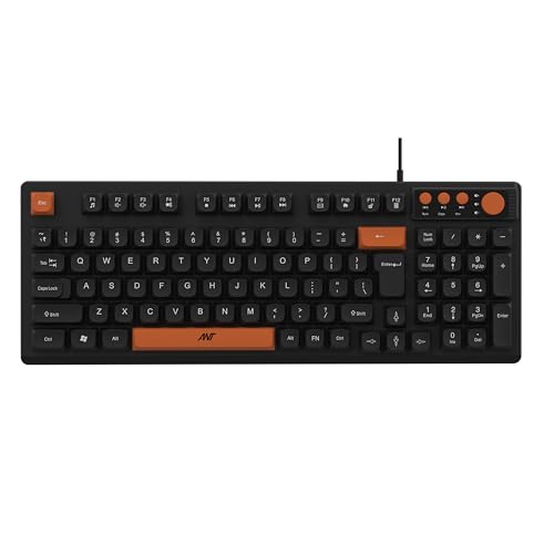Ant Master 01 New Gen Full Size Wired Office Keyboard | 98 Keys Compact Layout with 4 Multimedia Keys | Membrane Switches | 5M Clicks Life | Windows/Mac/Linux Compatible – Black