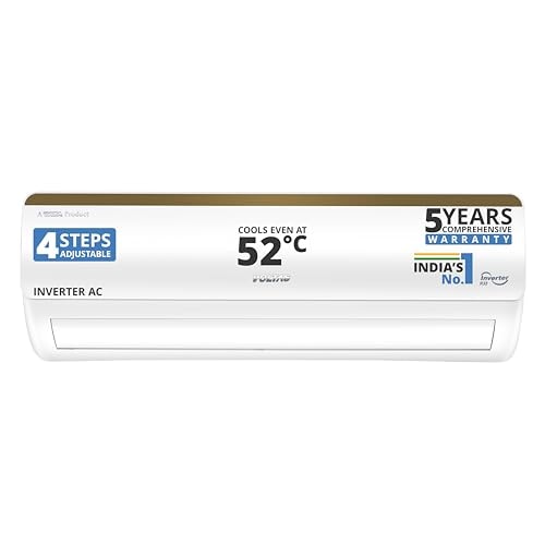 Voltas 185V Vertis Smart Elite Gold 1.5 ton 5 star inverter Split AC|5-IN-1 Adjustable mode|Energy Efficient|Wifi Enabled|High ambient Cooling-cools even at 52°C|Anti dust filter|Copper Coil|White