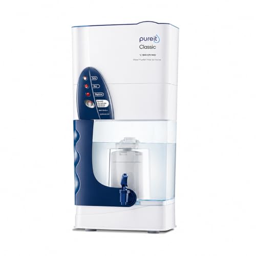 Pureit Classic 23 L Gravity Based Water Purifier | Activated Carbon Filtration | No Electricity Required | Multi-Stage Purification: Uses programmed Germ Kill technology (White)