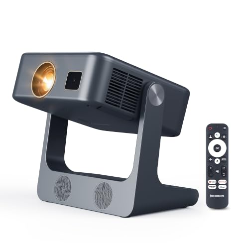 Crossbeats Lumex Solis Projector 4k Ultra HD, [Google TV Official],1080p Native, Android 14 WiFi, 1000 ANSI, Smart Mini Projector for Room, Portable Home Theater Cinema, Built-in Apps, 300''Display