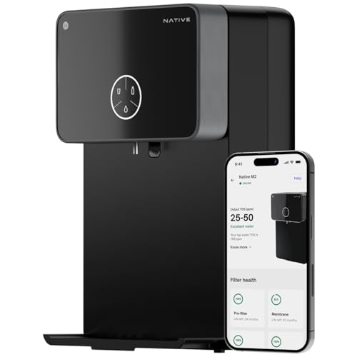 Native by Urban Company M2 RO+UV+Copper+Alkaline+Mineraliser 10-Stage Smart Water Purifier | No Service for 2 Years | India's Only 2-year Unconditional Warranty | Smart iOT + TDS Monitor | 8L Storage