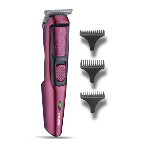 NOVA NHT 1134 Trimmer 120 min Runtime 4 Length Settings (Maroon)