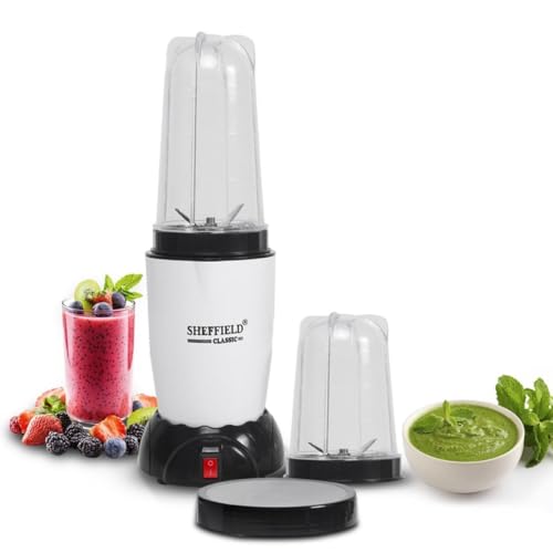 Sheffield Classic 400W Nutri Blender & Mixer Grinder | High-Speed Smoothie Maker & Juicer | 2 Multipurpose Jars for Grinding & Masala | Compact, Elegant White Design for Kitchen & Gifting