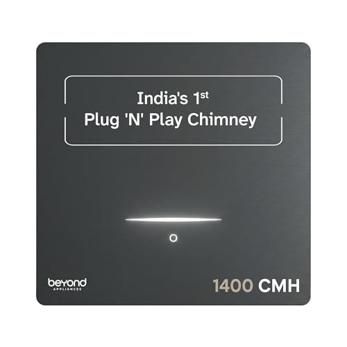 Beyond Appliances Cube Pro Plug N Play Ductless Kitchen Chimney | 1400 CMH | Auto Clean | 5-Stage Charcoal Activated Filter | Touch Control | 3-way Suction | 48dB Low Noise | Grey | PAN INDIA SERVICE