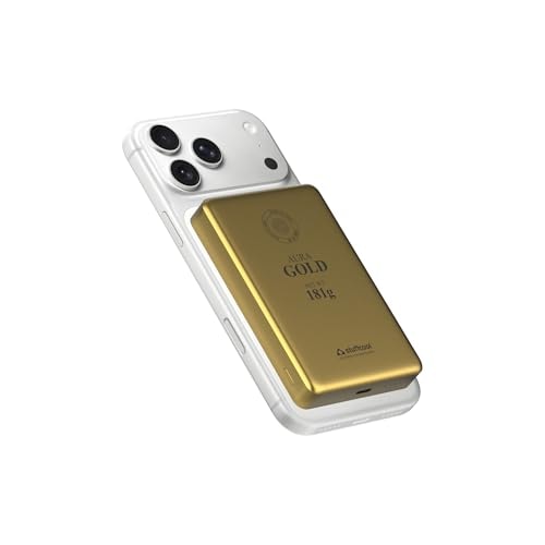 Stuffcool Aura 10000mAh Magnetic Wireless Powerbank 15W Compatible with iPhone Samsung Pixel 20W PD Fast Charging Gold Colour BIS Certified