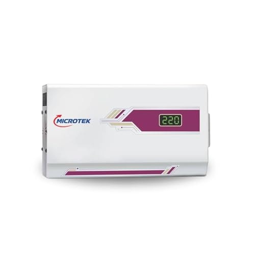 Microtek Pearl EM 4160+ Digital Display Wall Mounted Automatic Voltage Stabilizer Upto 1.5 Ton AC Air Conditioner Working Power 160V - 285±5V with 3 Year Warranty