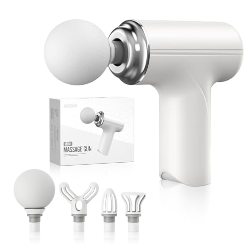 Massage Gun Deep Tissue 6-Speed Portable Percussion Muscle Massager with 4 Heads, Pain Relief, Relaxation for Stiff Shoulders With Full body Massage