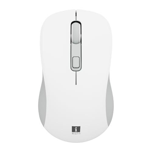 iBall GLIDR S290 Wireless Mouse, Dual Mode 2.4GHz + BT, Up to 1600 DPI, 4 Buttons, Type-C Rechargeable Battery, Ambidextrous Design, Auto Sleep, High Precision Tracking (White)