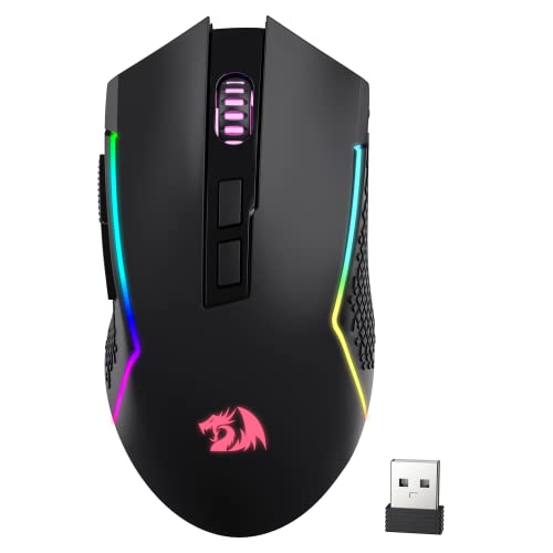 Redragon M693Gaming Mouse, 8000 DPI w/ 3-Mode Connection, BT & 2.4G Wireless, 7 Macro Buttons, Durable Power Capacity and RGB Backlight for PC/Mac/Laptop