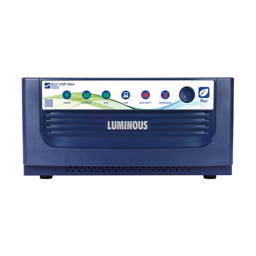 Luminous Eco Volt Neo 1550 Pure Sine Wave Inverter Ideal for Home,Office & Shops | 1400VA Inverter | Reliable Power Backup | High Performance| Easy Installation | 36 Months Warranty