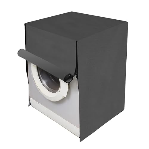 Yellow Weaves Waterproof & Dust-Proof Front Load Fully Automatc Washing Machine Cover, Dimensions 61X63X86 CM- (Dark Grey)
