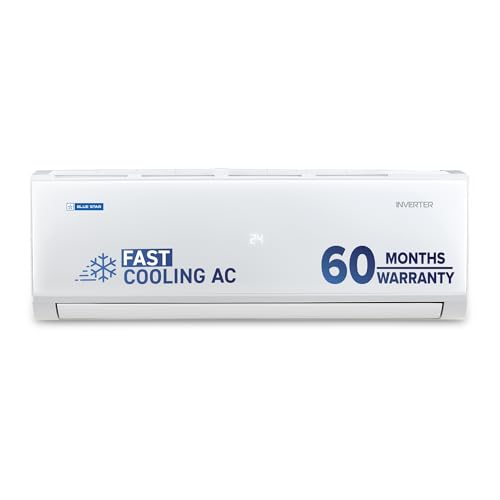 Blue Star 1.5 Ton 5 Star,Inverter Split AC (Copper, Convertible 5 in 1 Cooling, DigiQ Hepta Sensor, Dust Filter, Self Diagnosis, IE518PNU, White)