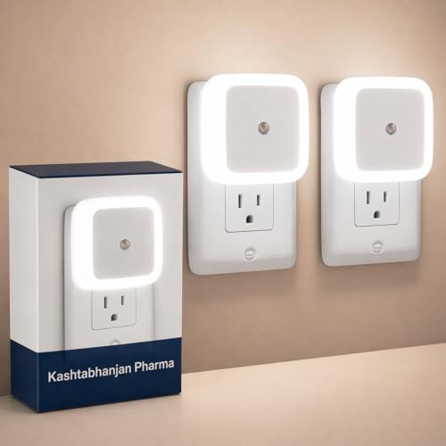 Night Lamp for Bedroom 2PCS Smart Sensor Automatic ON/Off Dim LED Light Energy Saving 0.5W Night Light Long Life Plug in Bed Lamps for Bedroom Lights for Hallway Stairs Kitchen Bathroom (Square)