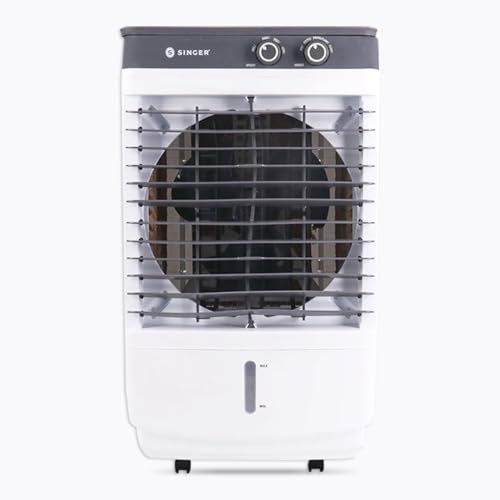 SINGER New 27L Aero Ultima Personal Air Cooler For Home | High Speed Fan | 30 FT Powerful Air Throw | Inverter Compatible | Cooler For Home | 3 Years Warranty【White】